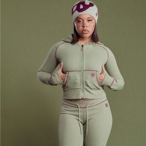 Women's Olive Green Tracksuit Set